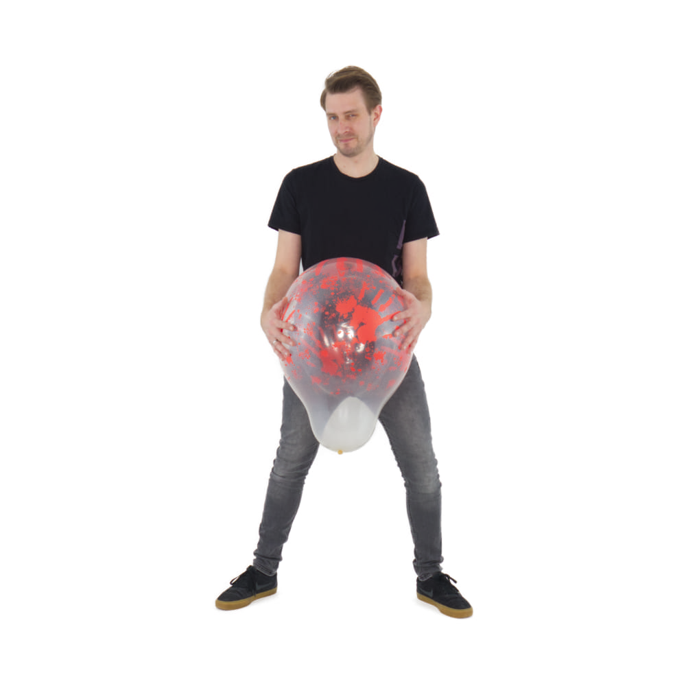 Verpackungs Luftballon | CATTEX | 18'' | kristall klar | Blutige Hände Design