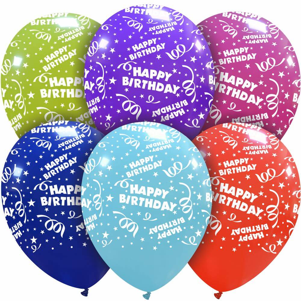 Rund Luftballon | CATTEX | 12'' | Happy Birthday | 20 Stück